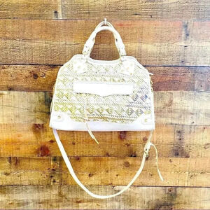 Rebecca Minkoff Leather White/Metallic Gold Purse